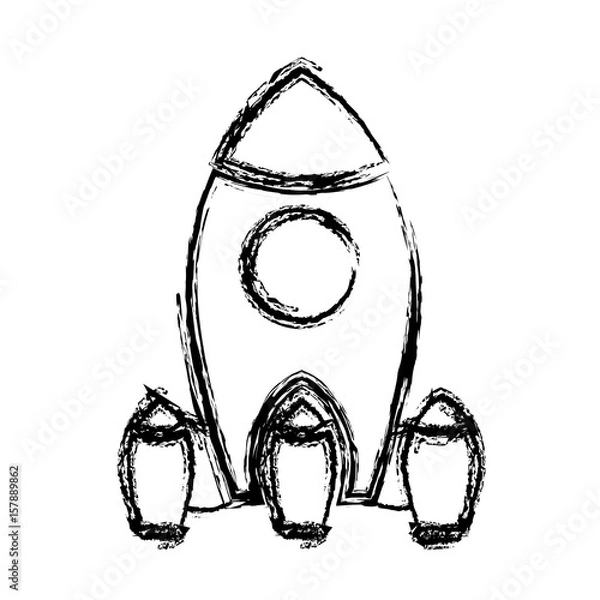 Fototapeta Space rocket icon over white background. vector illustration