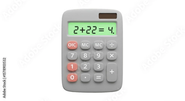 Obraz Calculator Shows Number Equation Illustration Device on Transparent Background
