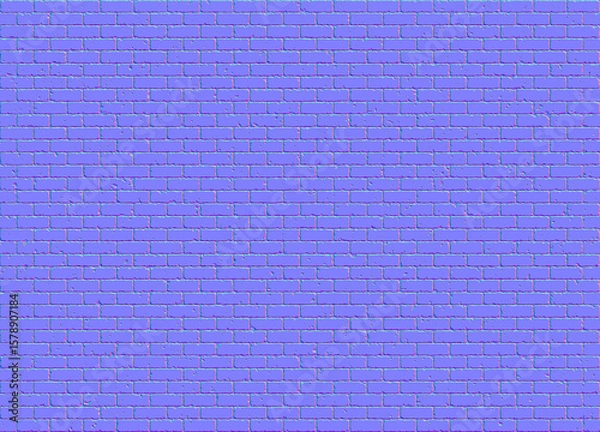 Obraz Normal map of brick walls. Complete seamless pattern.