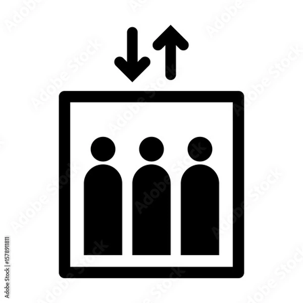 Fototapeta Elevator Icon – Minimal Symbol – High-Resolution Symbol for Flyers or Prints