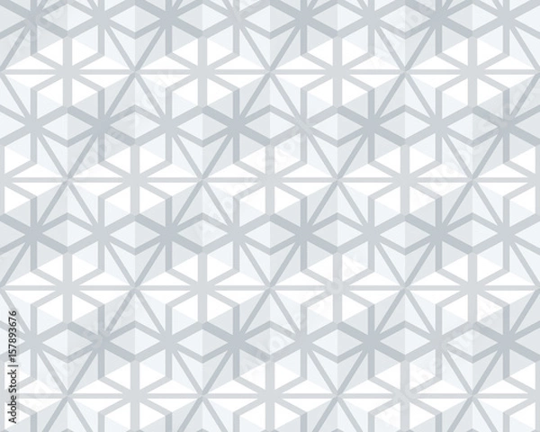 Fototapeta Seamless pattern from monochrome isometric cubes. Cuba on a white background. The pattern of lines.