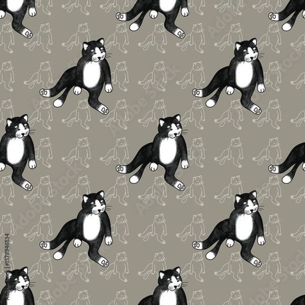 Obraz Cute cat pattern images are suitable for printing on product surfaces