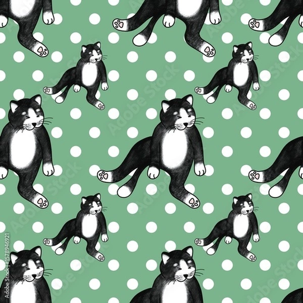 Obraz Cute cat pattern images are suitable for printing on product surfaces