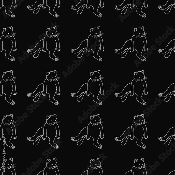 Fototapeta Cute cat pattern images are suitable for printing on product surfaces