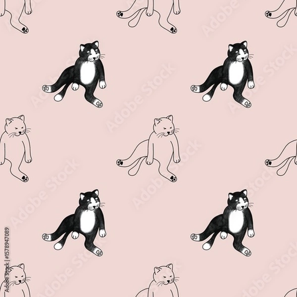 Obraz Cute cat pattern images are suitable for printing on product surfaces