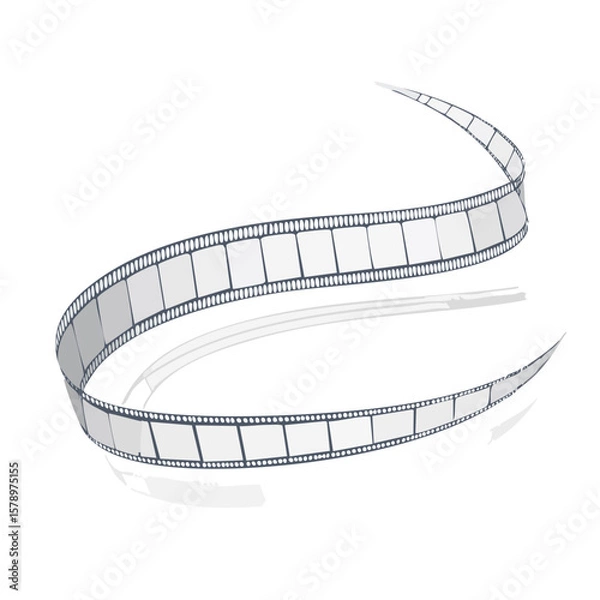 Obraz Film strip illustration swirling abstractly on a black background creating a dynamic sense of motion.