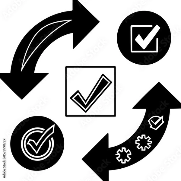 Fototapeta Download a vector set of colorful 3D arrow icons for web design, perfect for directional buttons or next page symbols