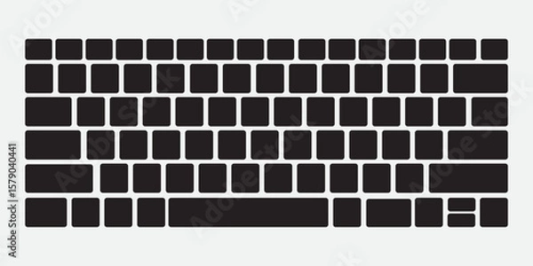 Obraz Flat Design of a Simple Computer Keyboard Layout