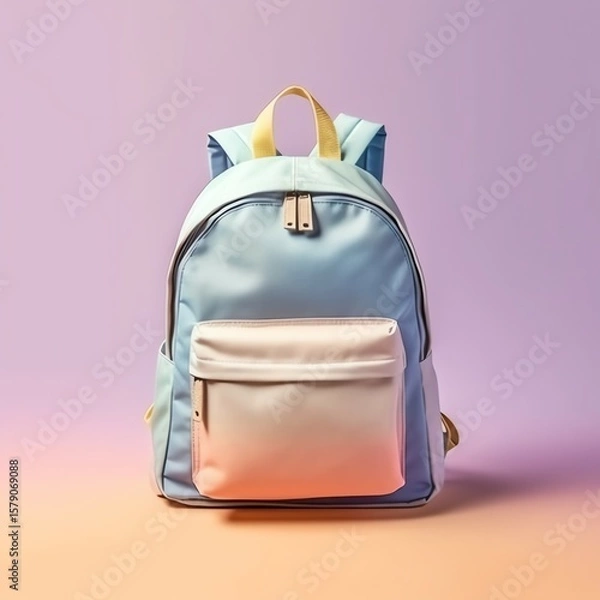 Fototapeta Colorful warm pastel gradient color canvas backpack