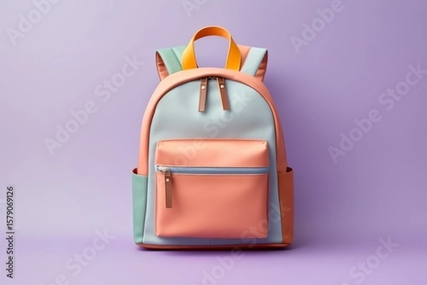 Fototapeta Colorful warm pastel gradient color canvas backpack