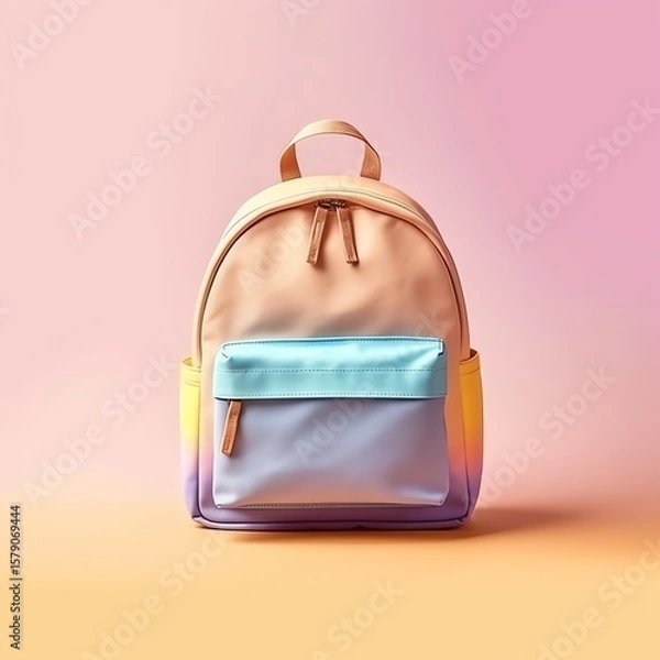 Fototapeta Colorful warm pastel gradient color canvas backpack