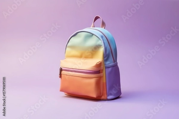 Fototapeta Colorful warm pastel gradient color canvas backpack