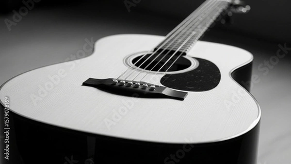 Fototapeta Close up of an acoustic guitar with strings png
