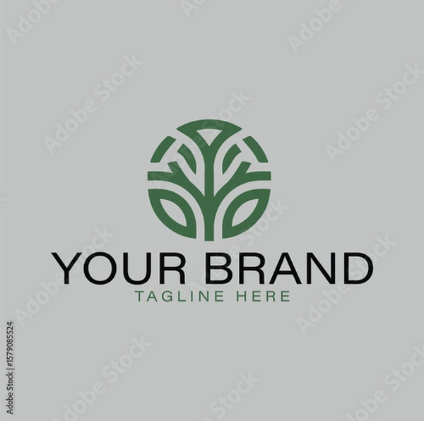 Obraz Elegant logo design featuring a stylized tree graphic.