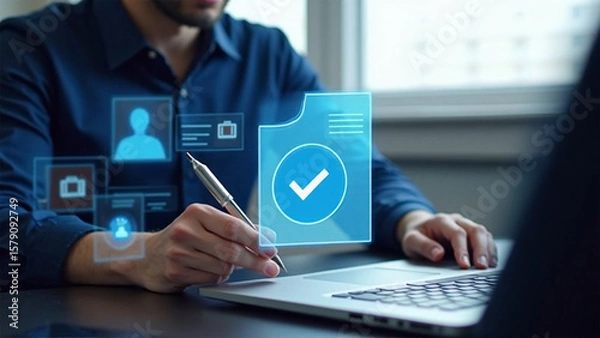 Fototapeta Document Verification and Approval Process