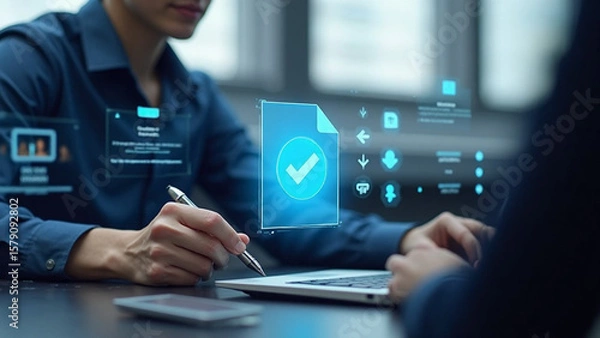 Fototapeta Digital Document Approval Process Secure Collaboration and Data Management