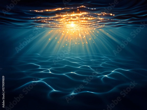 Obraz Beneath surface, shimmering light dances on water, creating tranquil atmosphere