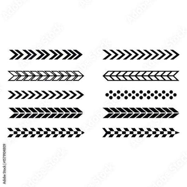 Obraz Racing stripe vector set, racing flags, checkered patterns, speed lines, arrows, and start finish banners illustration, race element for motorsport designs, race graphics, vector art, and automotive.