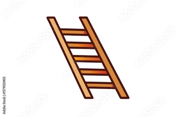 Fototapeta Climbing the Ladder of Success  A Simple Illustration of Achievement and Progress