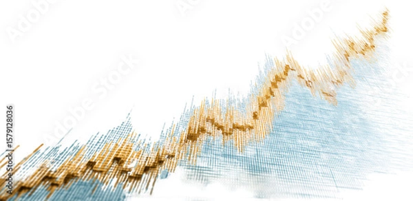 Obraz Abstract Dynamic Financial Growth Chart isolated on Transparent Background