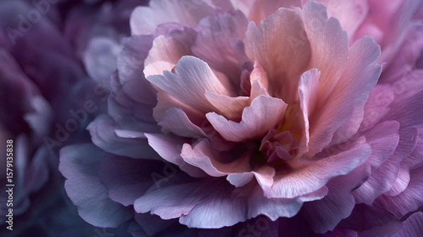 Fototapeta Closeup of a multilayered flower with pink and purple petals