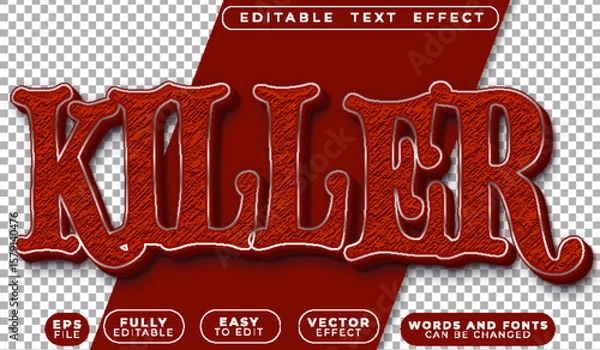 Fototapeta  Killer Crime Danger Mystery Fear Suspense Editable Vector Text File