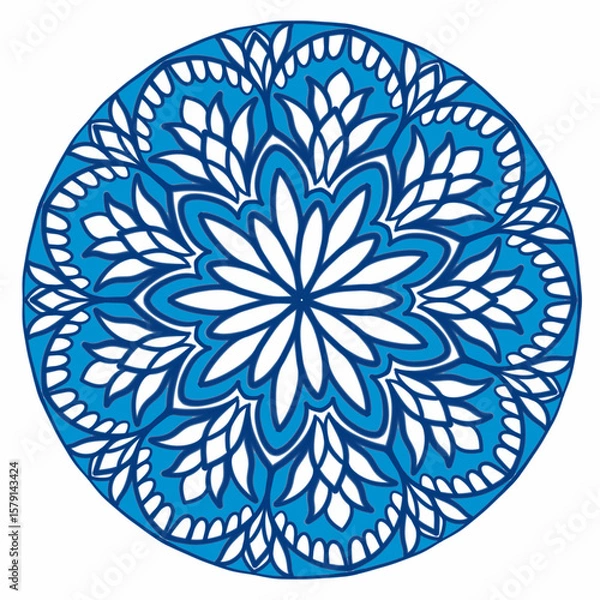 Fototapeta Beautiful and creative colorful mandala design art with white background