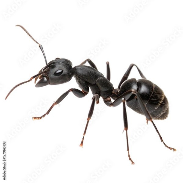 Obraz Black Ant CloseUp isolated on transparent background  
