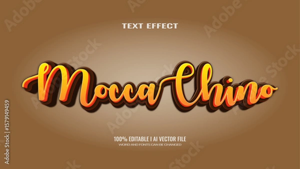 Fototapeta 3D text effect moccachino, editable text