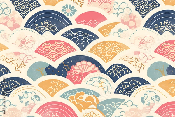 Obraz 和柄の背景・壁紙（和風・レトロ）