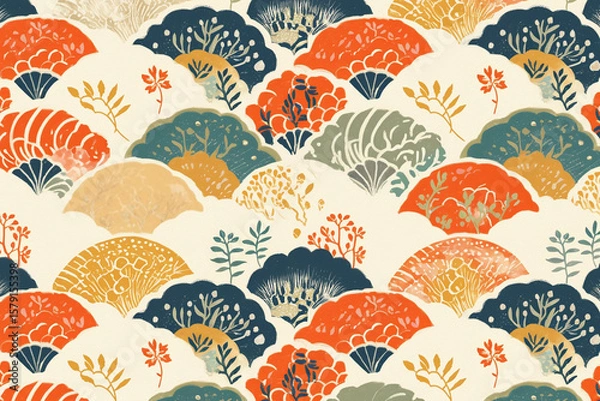 Fototapeta 和柄の背景・壁紙（和風・レトロ）