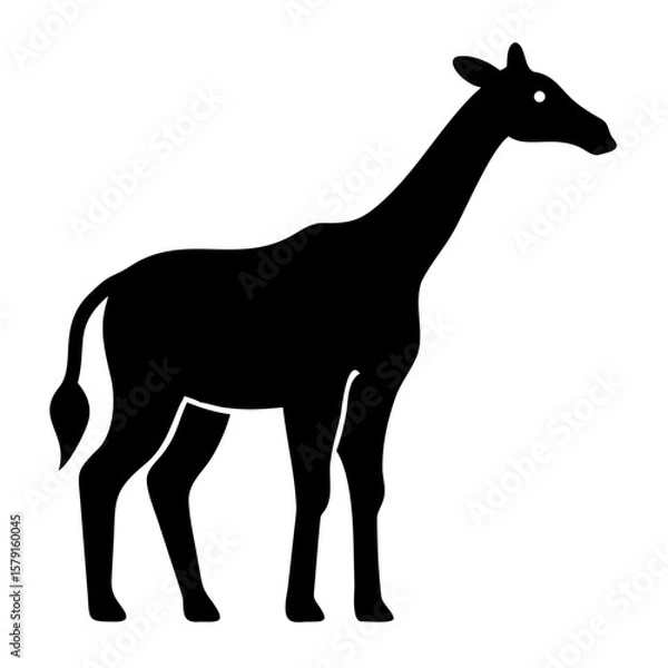 Obraz -minimal-giraffe-silhouette-icon--side-view--simpl
