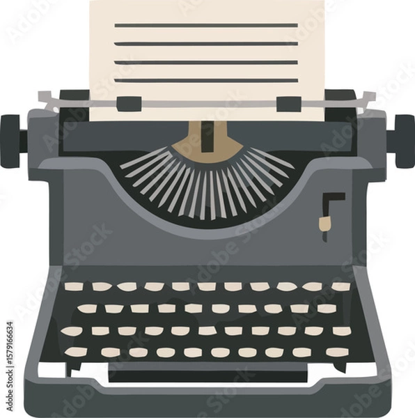 Obraz Vintage typewriter with paper, ready for writing, showcasing classic design and functionality.
