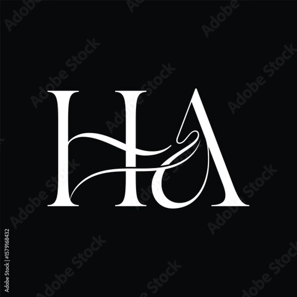 Obraz Initial letter HA logo design 