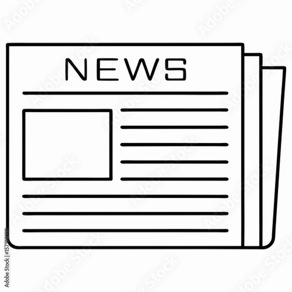 Obraz Newspaper icon with headline and columns