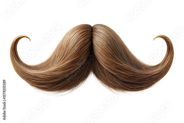 Fototapeta 3D Rendering of beautiful, trending and realistic Moustache with white background