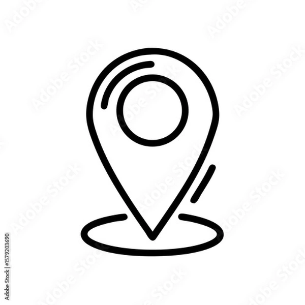 Obraz Location pin icon in black outline style