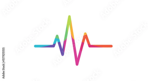 Fototapeta Colorful Pulse Line Illustrating Sound Energy in Digital Art Style