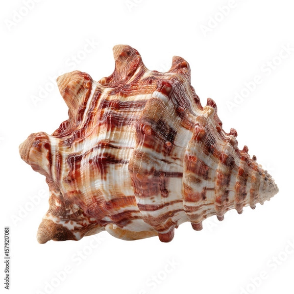 Fototapeta Exquisite Sea Shell's Detailed Pattern: The elegant sea shell, showcases a symphony of natural design, capturing the intricate textures and colors found within a marine treasure.