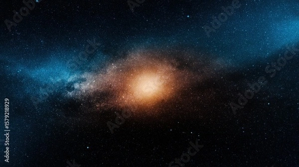 Fototapeta Stunning galaxy with vibrant colors and swirling stars, showcasing cosmic beauty and depth