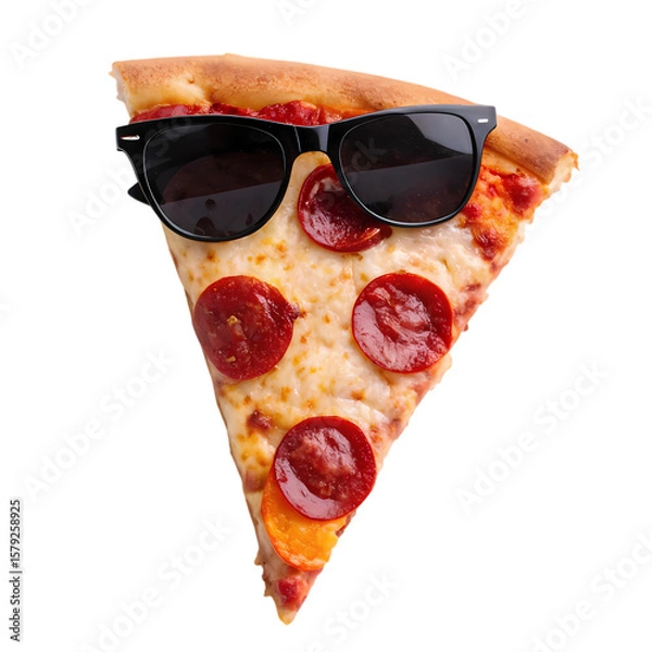 Obraz Cool Pepperoni Pizza Slice with Sunglasses