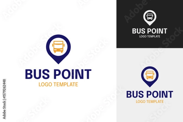 Obraz Creative bus point logo design vector illustration