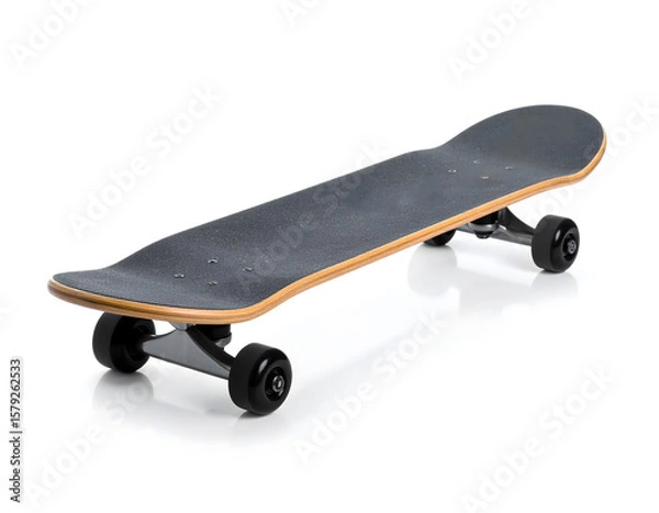 Obraz A skateboard isolated on a clean white background, perfect for minimalist sports content.