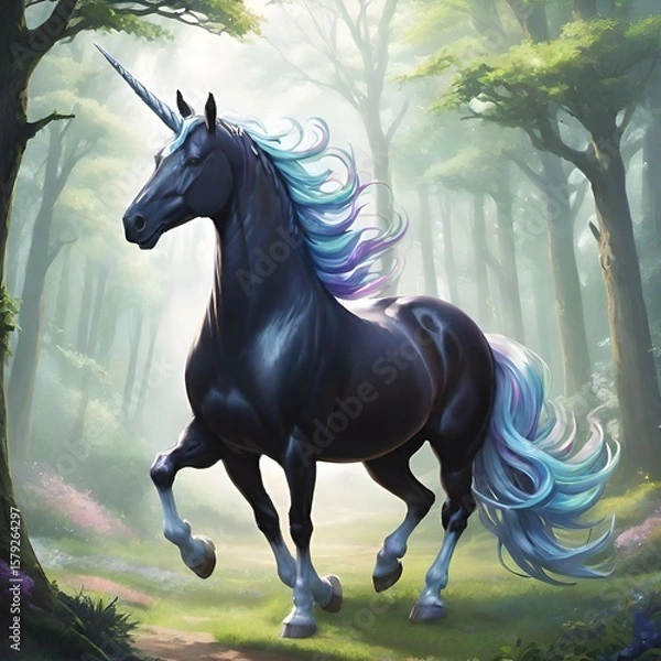 Obraz Black beautiful unicorn