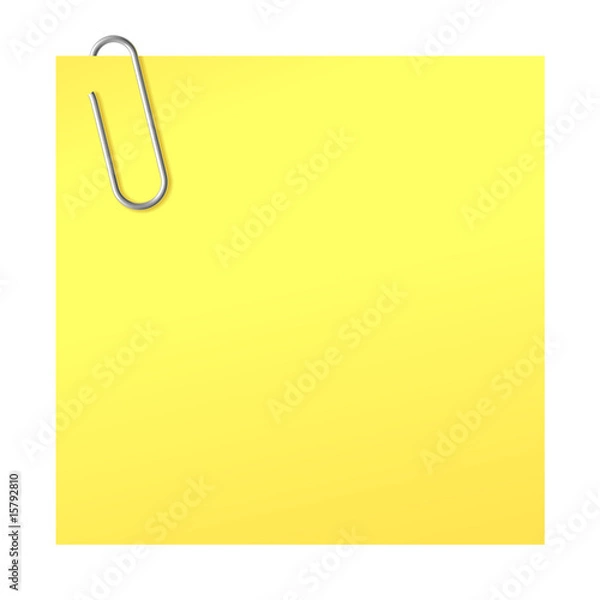 Obraz Paper clip and yellow sticker | Vector World series