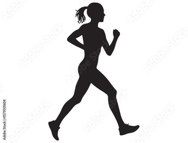 Fototapeta FEMALE RUNNING SILHOUETTE