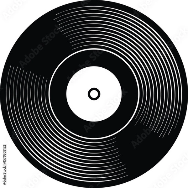Obraz vinyl record groove  macro  on white background.eps