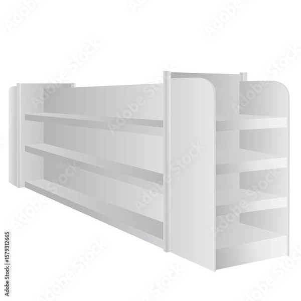Obraz retail display shelves supermarket gondola shelves product placement mockup 