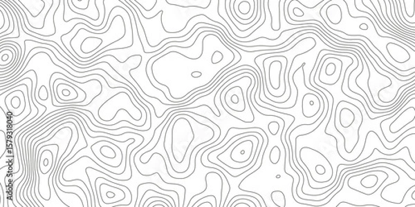 Fototapeta Topographic map background with geographic grid for hiking and mountain sport. luxury topographic wavy pattern and geographic grid map design. paper texture Imitation of a geographical map shades.