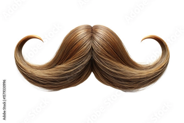 Fototapeta Beautiful, trending and realistic Moustache with white background